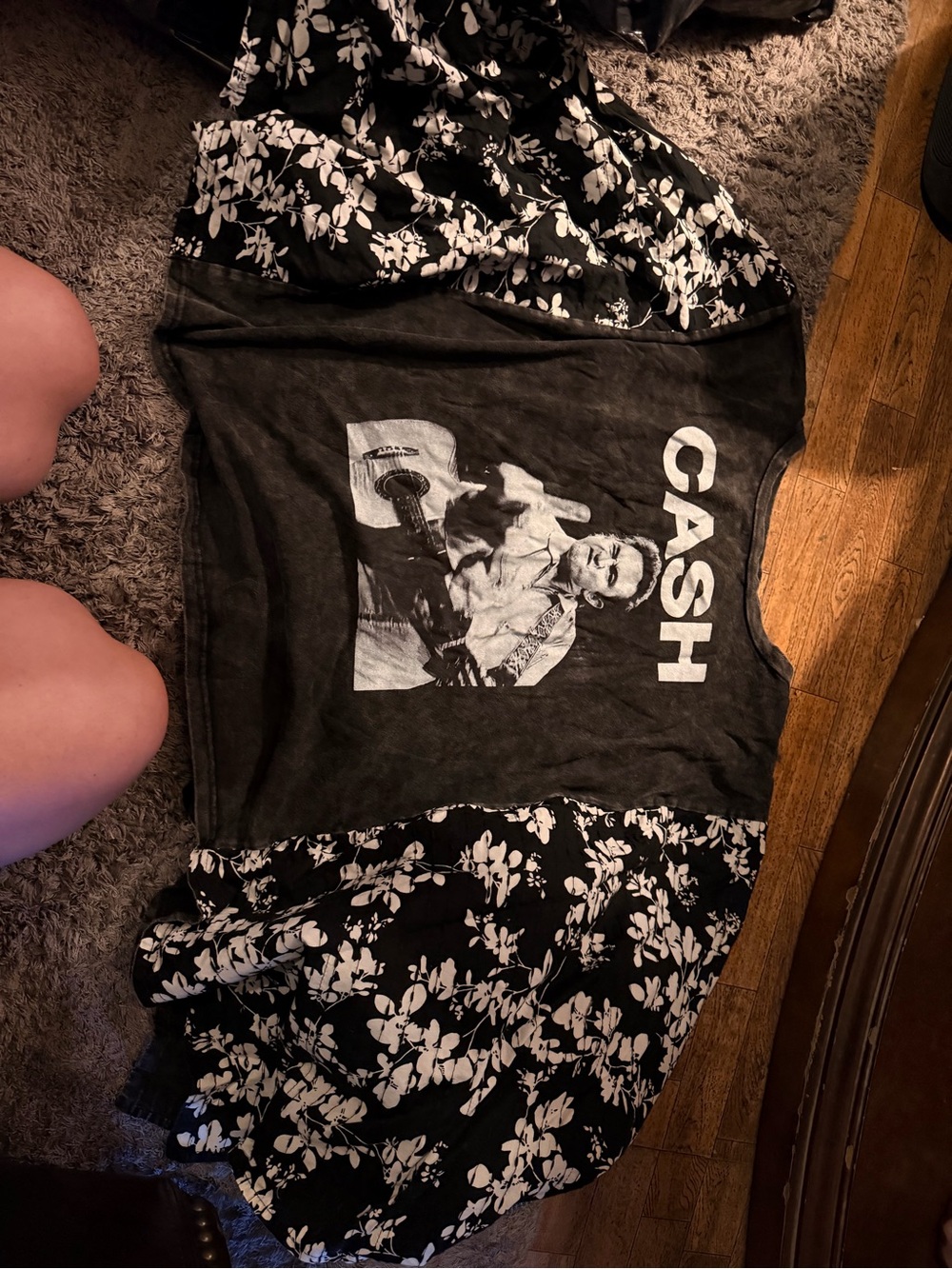 Buffalo David Bitton Black Floral-Sleeve 'CASH' Graphic Hoodie